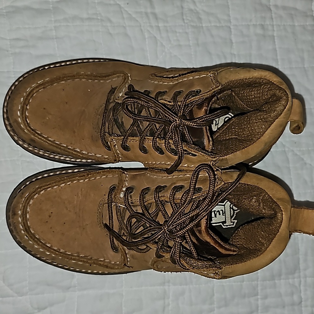 Justin boots 100% leather brown sz 7 lace up. - Picture 6 of 8